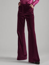 Pantalon en velours rouge