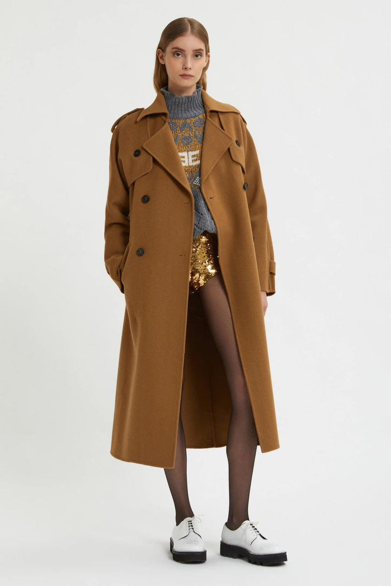 Manteau camel wool